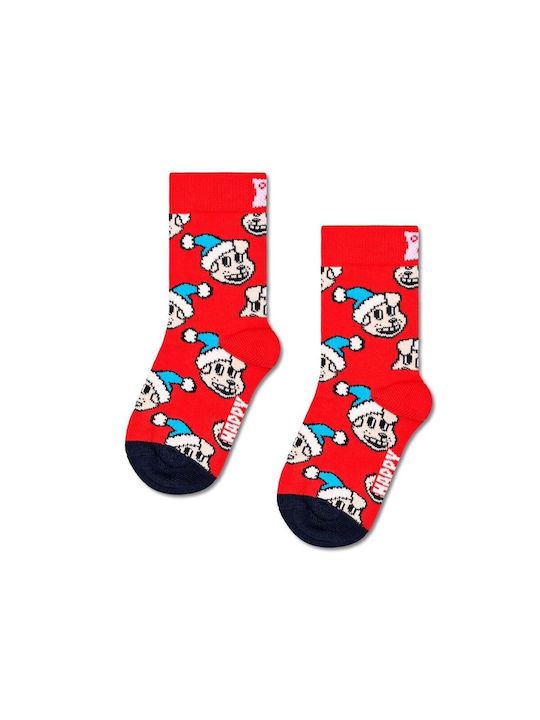 Happy Socks Kids' Socks Holiday Doggo Red