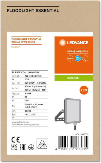 Ledvance Waterproof LED Floodlight 10W Natural White 4000K IP65