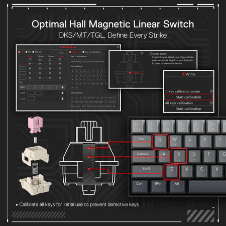 Redragon K617 FIZZ Gaming Tastatură Mecanică 60% cu Magnetic comutatoare și iluminare RGB (Engleză US)