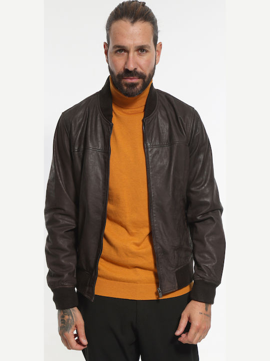 Δερμάτινο Μπουφάν Brown
