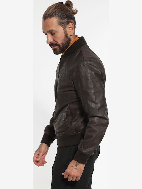 Δερμάτινο Μπουφάν Brown