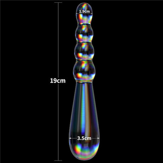 Glow In The Dark Glass Dildo Twilight Gleam Rising Ripples (έως 18 Δόσεις)