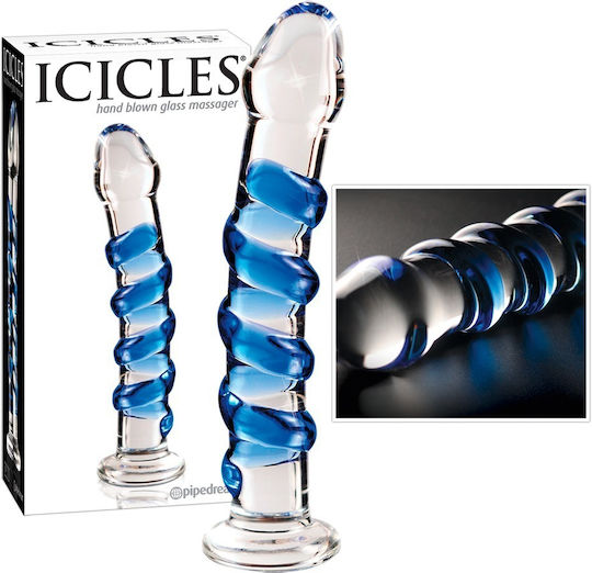 Pipedream No 5 Glasdildo Clear / Blue 18cm
