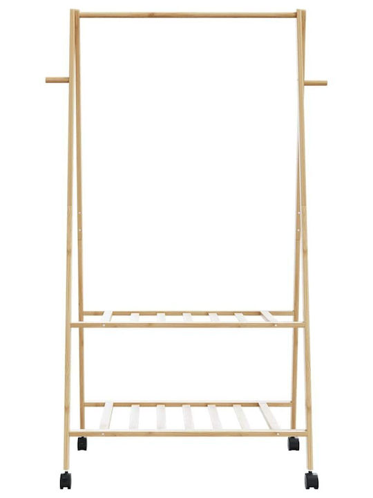 vidaXL Rollbar Kleiderständer aus Bambus Braun 96x45.5x155.5cm