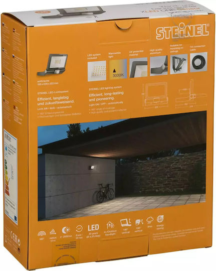 Steinel Steinel Waterproof LED Flood Light 23.5W Warm White 3000K with Motion Sensor IP44