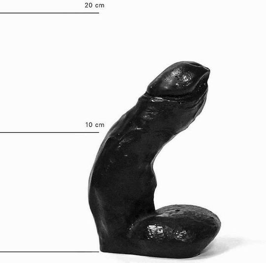 All Black Ρεαλιστικό Dildo με Όρχεις Μαύρο 15cm