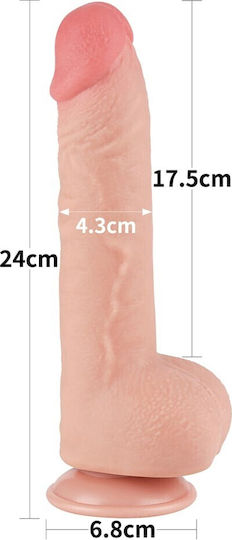 Lovetoy Dildo με Βεντούζα Flesh 24cm