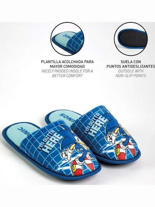 Papuci Pentru Copii Sonic Albastru