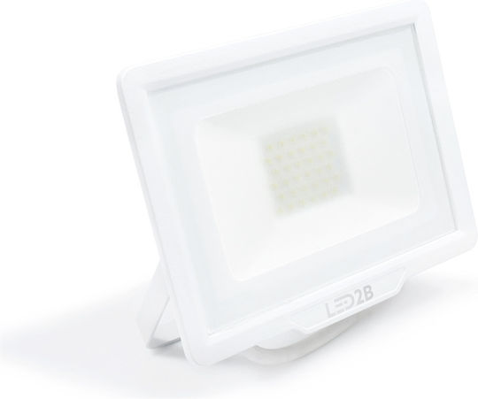 Premium Lux 2 Στεγανός Προβολέας LED 30W Ψυχρό Λευκό 6000K IP65