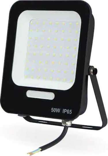 Lucas LED Στεγανός Προβολέας LED 50W Φυσικό Λευκό 4000K IP66