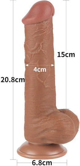 Lovetoy Dildo με Όρχεις και Βεντούζα Flesh 20.8cm