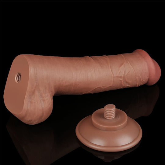 Lovetoy Dildo με Όρχεις και Βεντούζα Flesh 20.8cm