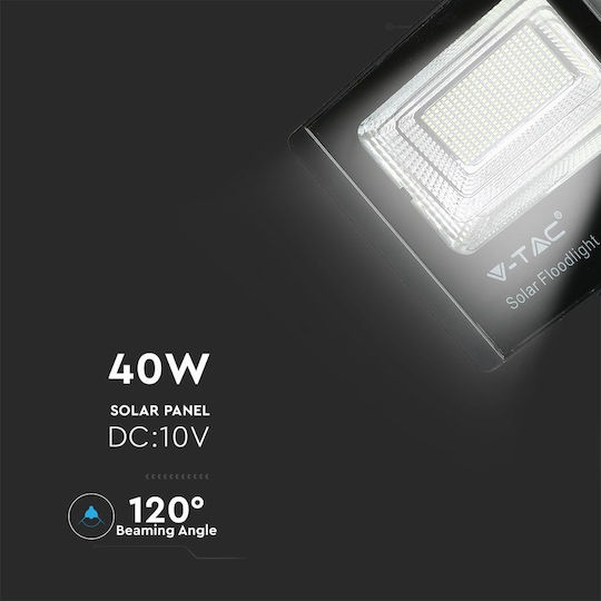 V-TAC Στεγανός Ηλιακός Προβολέας LED 40W Ψυχρό Λευκό 6000K IP65