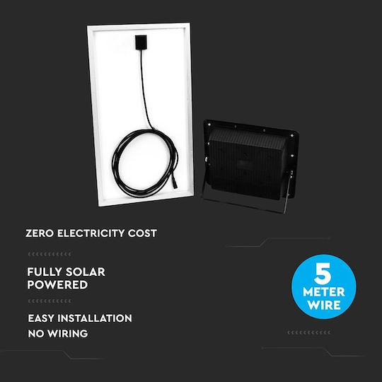 V-TAC Στεγανός Ηλιακός Προβολέας LED 40W Ψυχρό Λευκό 6000K IP65