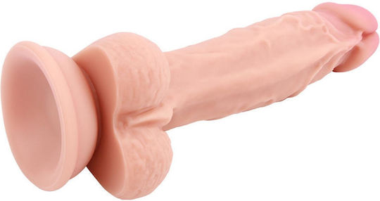 Chisa Novelties Pure Naturally Pubescent Liquid Silicone Dual-Density Realistic Dildo Ρεαλιστικό Dildo με Όρχεις και Βεντούζα Flesh 21cm