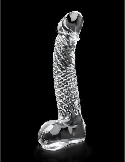 Icicles Icicles No 61 Γυάλινο Dildo με Όρχεις Clear 18cm