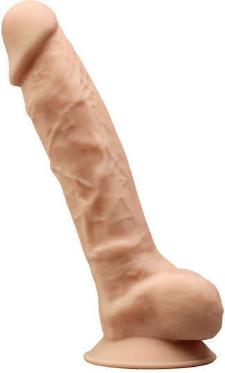 SilexD Dual Density Silicone Model 1 Glass Dildo with Balls and Suction Cup Flesh 23cm