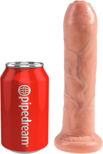 King Cock Uncut Ρεαλιστικό Dildo με Βεντούζα Tan 18cm