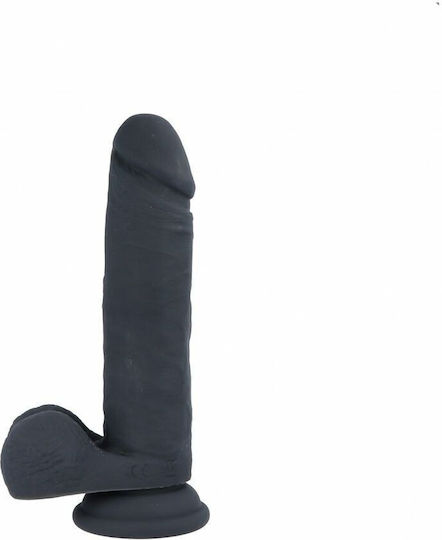Virgite Glass Dildo with Balls and Suction Cup Black 16cm