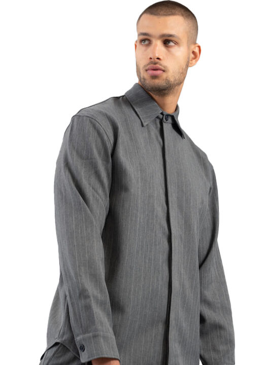 Langärmeliges Overshirt Grau