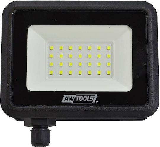 AWTools Στεγανός Προβολέας LED 20W Ψυχρό Λευκό 6000K IP65