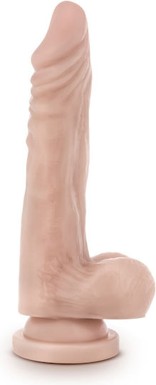 Dr. Skin Stud Muffin Glass Dildo with Balls and Suction Cup Beige 22cm