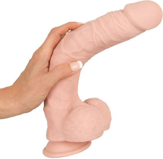 Nature Skin Large Bendable Dildo Dildo realist cu Testicule și Ventuză Carne 28.5cm