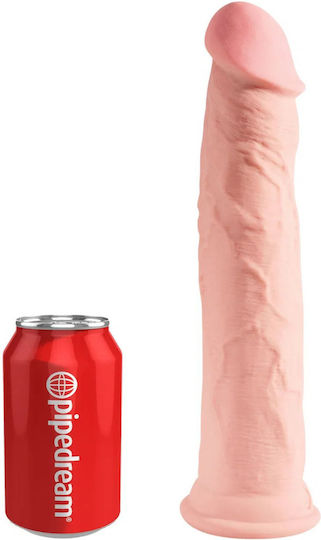 King Cock Triple Density Реалистично дилдо Със смукателна чашка Светлина 28см