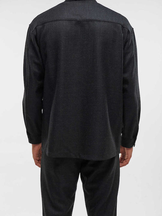 Long Sleeve Denim Overshirt Anthracite Sejong 5102 Anthracite