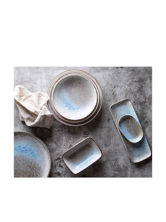 Fine Plate Desert made of Porcelain Gray with Diameter 21cm