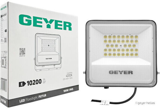Geyer Wasserdicht LED Flutlicht 100W Natürliches Weiß 4000K IP65