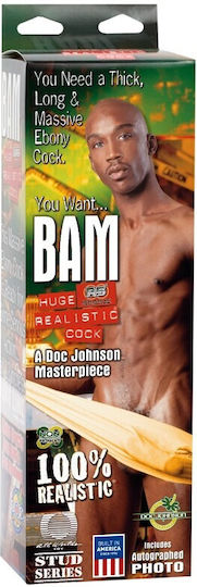 Doc Johnson Signature Cocks BAM with Removable Vac-U-Lock Ρεαλιστικό Dildo με Βεντούζα Καφέ 33cm