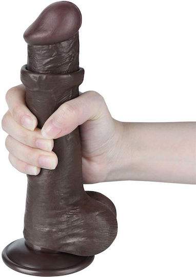 Lovetoy Sliding Realistisches Dildo mit Hoden und Saugnapf Fleisch 20.8cm