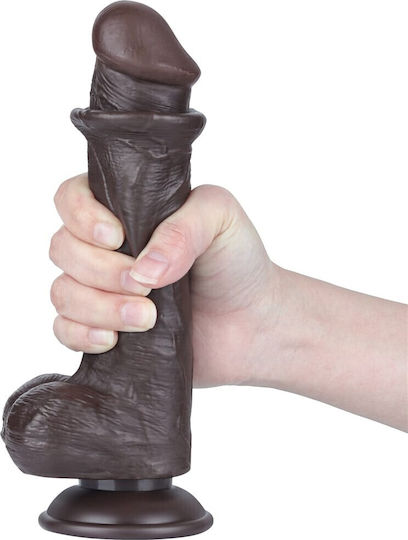 Lovetoy Sliding Realistisches Dildo mit Hoden und Saugnapf Fleisch 20.8cm