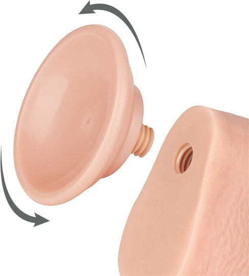Lovetoy Dildo με Όρχεις και Βεντούζα Flesh 23cm