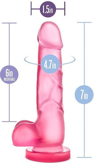 B Yours Sweet n' Hard 4 Realistisches Dildo mit Hoden und Saugnapf Rosa 18cm