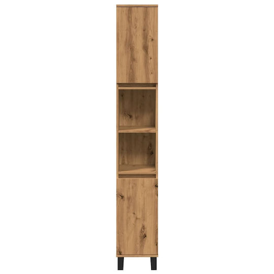 vidaXL Wall Hung Cabinet Bathroom Column Cabinet L30xD30xH190cm Oak