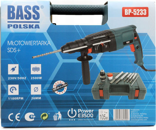 Bass Polska Κρουστικό Σκαπτικό Πιστολέτο Ρεύματος 2500W με Υποδοχή SDS Plus 5233