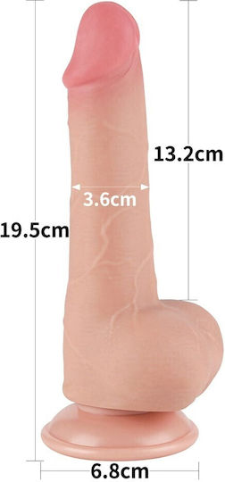 Lovetoy Dildo με Όρχεις και Βεντούζα Flesh 19cm