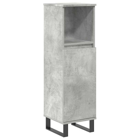 vidaXL Waschtisch mit Waschbecken L30xB60xH33cm Grey Concrete