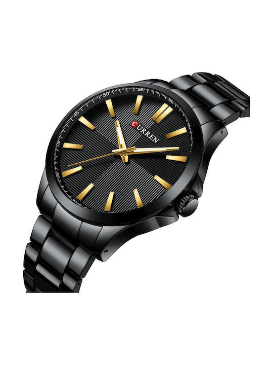 Curren Herrenuhr Batterie mit Schwarz Metallarmband