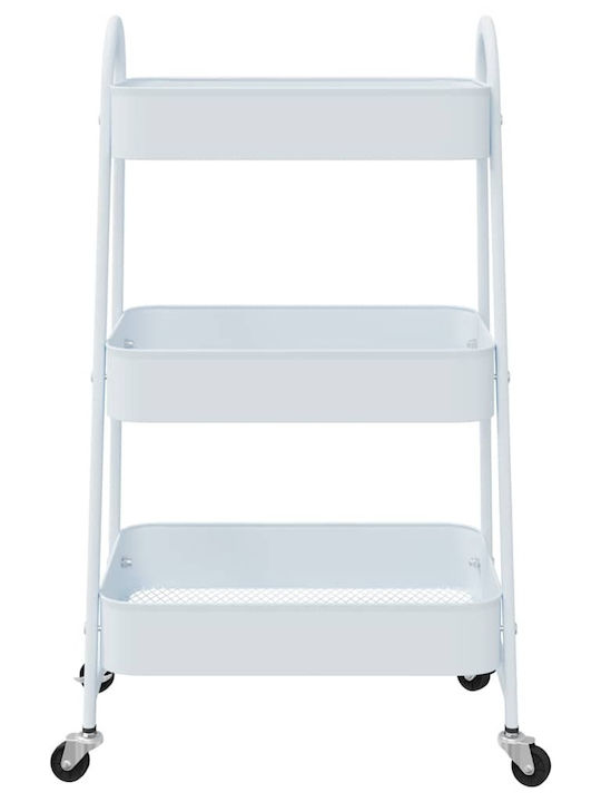 vidaXL Ραφιέρα Μπανιέρας Μεταλλική 42x41.5x77cm Λευκή