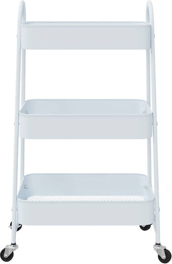 vidaXL Ραφιέρα Μπανιέρας Μεταλλική 42x41.5x77cm Λευκή