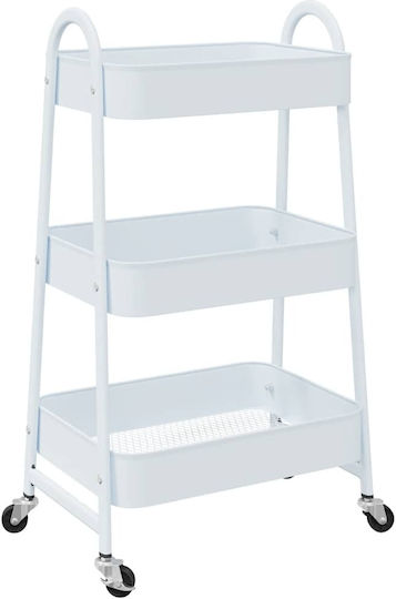 vidaXL Ραφιέρα Μπανιέρας Μεταλλική 42x41.5x77cm Λευκή