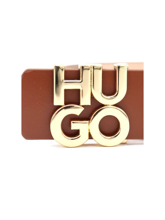 Hugo Men's Leather Belt Tabac Brown