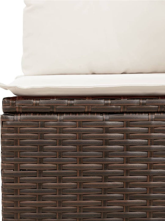 vidaXL Tree-Seater Outdoor Sofa Rattan with Cushions 55x55x69cm