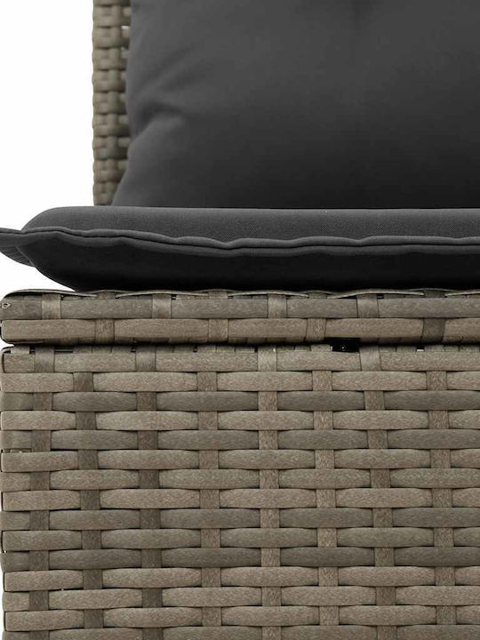 Two-Seater Outdoor Rattan Sofa With Cushions 55x55x69cm