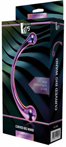 Dream Toys Glamour Glass Curved Big Wand Γυάλινο Dildo 21cm