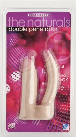 Doc Johnson The Naturals Double Penetrator Διπλό Dildo Vanilla 15cm