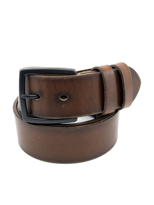 Breit Herren Gürtel Leder Tabac Braun